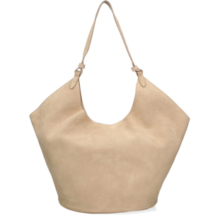 Borsa a spalla da donna - Modello Lisboa - Pelle Scamosciata - 27.0 x 38.0 x 21.5 cm