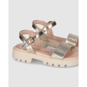 Sandalias - Oro - Tacón: Bajo