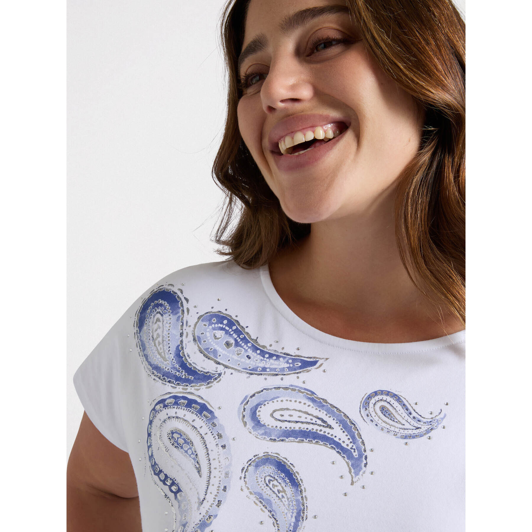 Fiorella Rubino - Camiseta con estampado pañoleta - Blanco