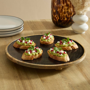 Assiette de présentation sur pied Ava ronde D.40cm noir