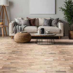 Revêtement sticker sol - PARQUET PETITS BOIS - Rouleau adhésif Protection Anti-dérapant