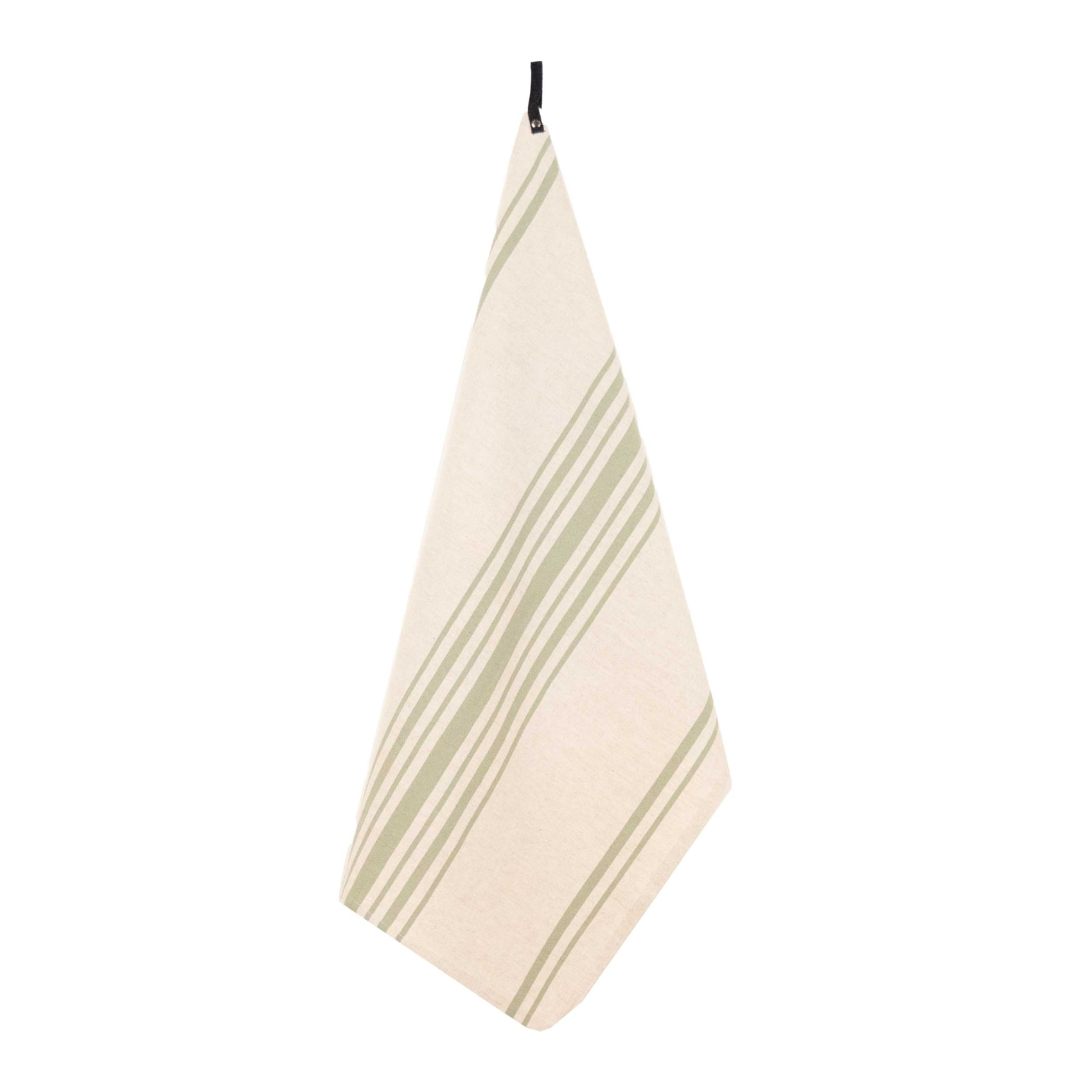 Torchon de cuisine polylin à rayures - Vert Olive