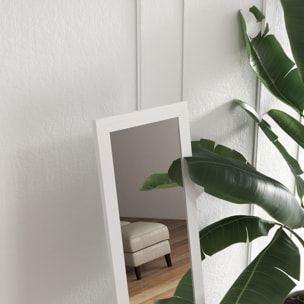 Espejo de Cuerpo Entero 37x155 cm Espejo de Pie Espejo de Pared Forma Rectangular con Marco de Madera Decorativo para Salón Dormitorio Pasillo Blanco
