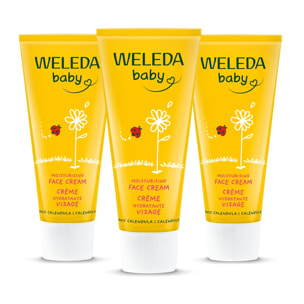 WELEDA - Trio Crème Hydratante Visage au Calendula - Hydrate et protège - Certifié Natrue** - Tube 50 ml  x 3