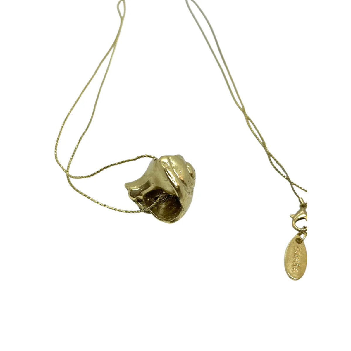 Collar largo caracola artesanal 3D dorado