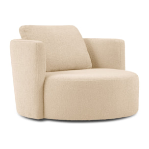 Fauteuil pivotant "Adam" en bouclé beige