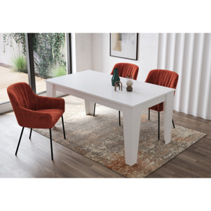 Tavolo da Pranzo Allungabile Da 160 A 220 Cm Gambe a Spillo Design Moderno 10 Posti Estensibile Guide In Metallo Cucina Salotto Soggiorno Bianco