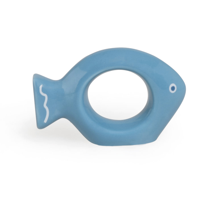 Set 6 Portatovaglioli Excelsa – Ocean, Ceramica Blu