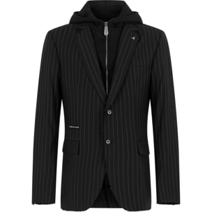 PHILIPP PLEIN Hooded Blazer Pinstripe