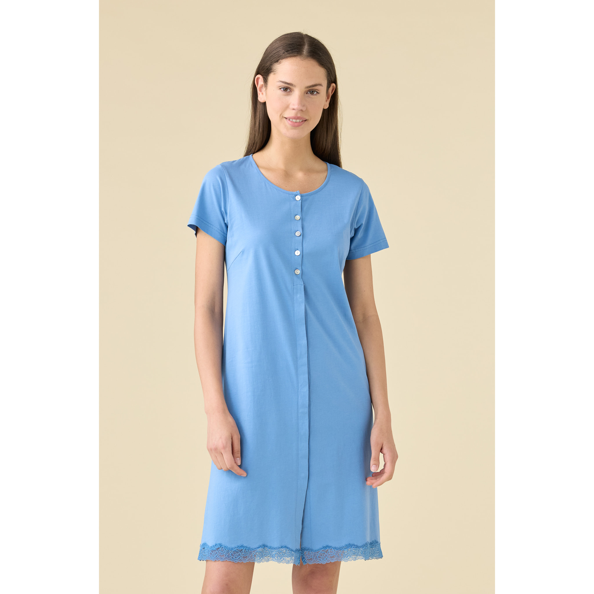 Camicia da notte donna estiva in cotone articolo essential. Noidinotte