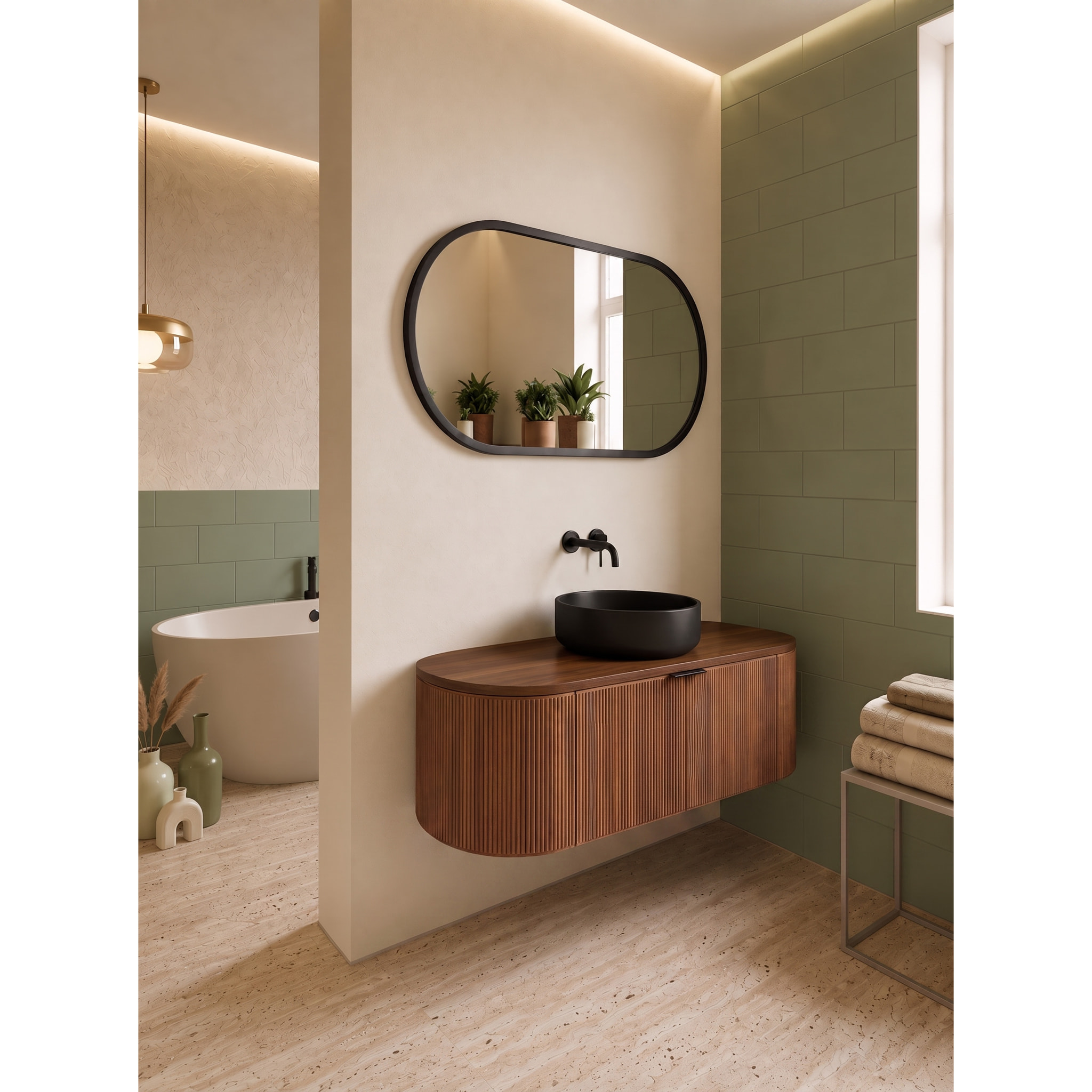 MOBILE DA BAGNO GLOBO 120 NOCE- 4 PEZZI
