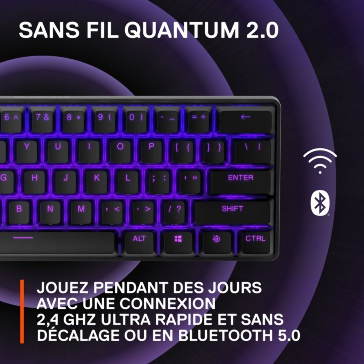 Clavier gamer sans fil STEELSERIES APEX PRO MINI WIRELESS FR