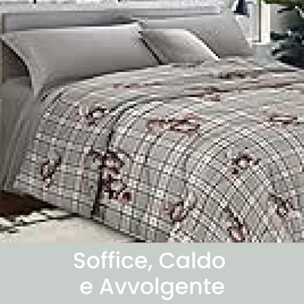 INTRECCI Piumino Singolo, 170 x 260 cm, Piumino Ecologico, Caldo, Invernale, 300 g/m², Anallergico e Antiacaro, Made in Italy, Lavabile in Lavatrice, Soffice, Morbido. Fantasia: Orsetti grigio