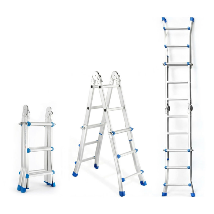 Scala multiuso pieghevole 4x3 in alluminio galvanizzato