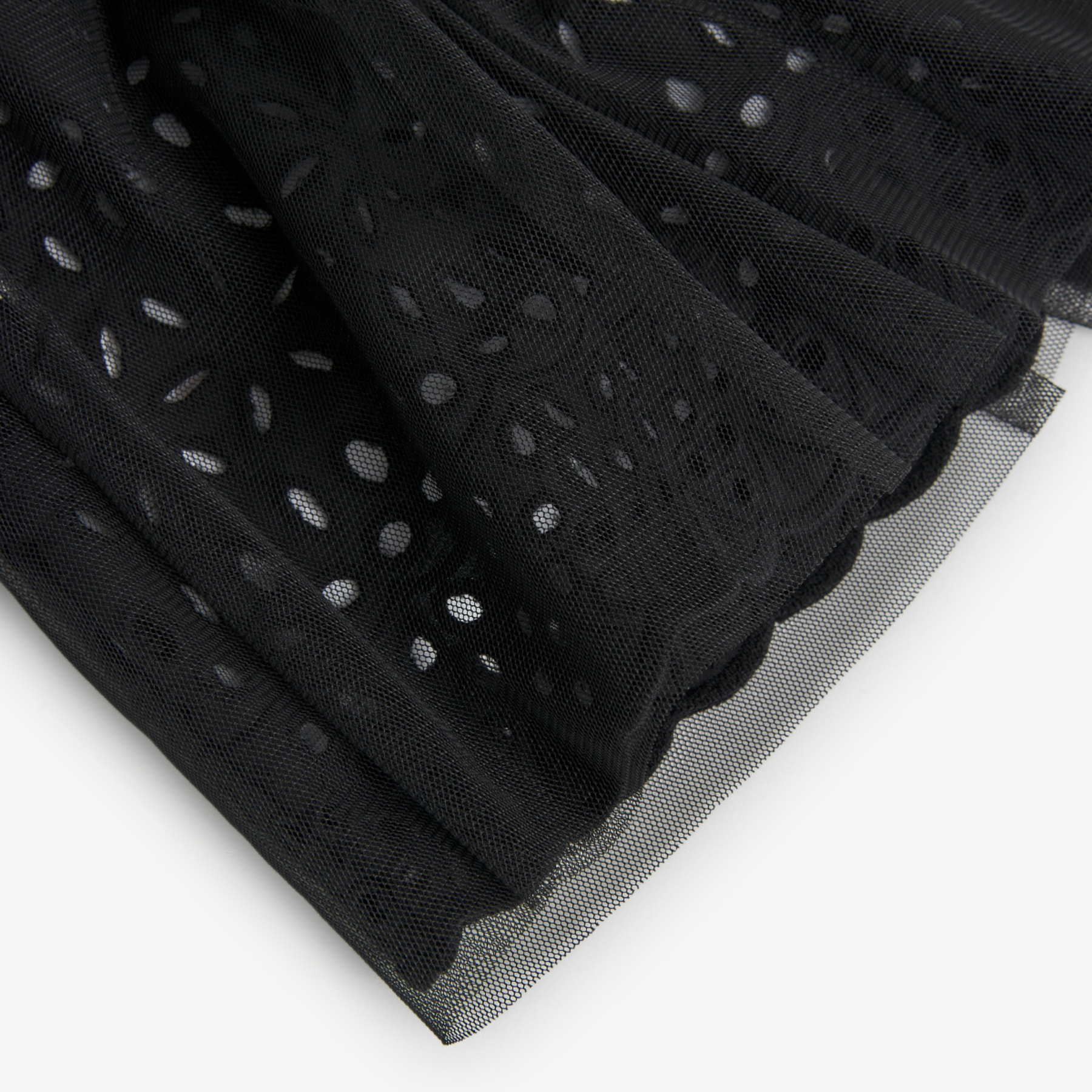 Falda batista bordada niña, algodón lisa, negro