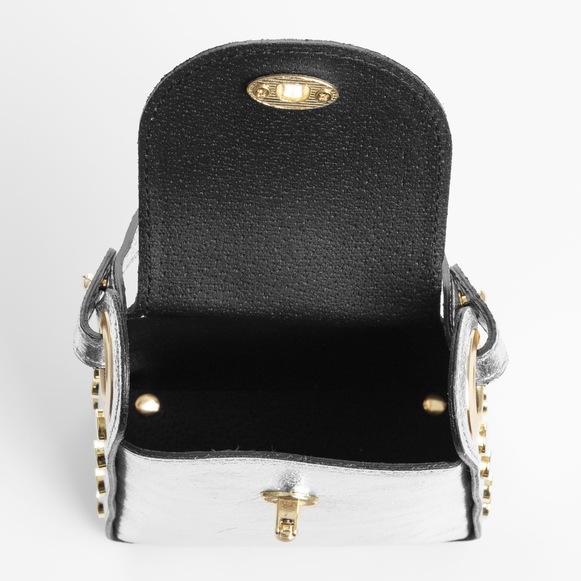 Alviano borsa a mano donna. Pelle autentica Camoscio finitura lucidata brillante.