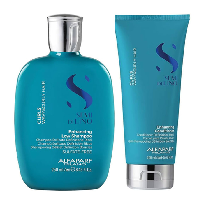 ALFAPARF MILANO Kit Semi Di Lino Curls Enhacing Shampoo 250ml + Conditioner 200ml