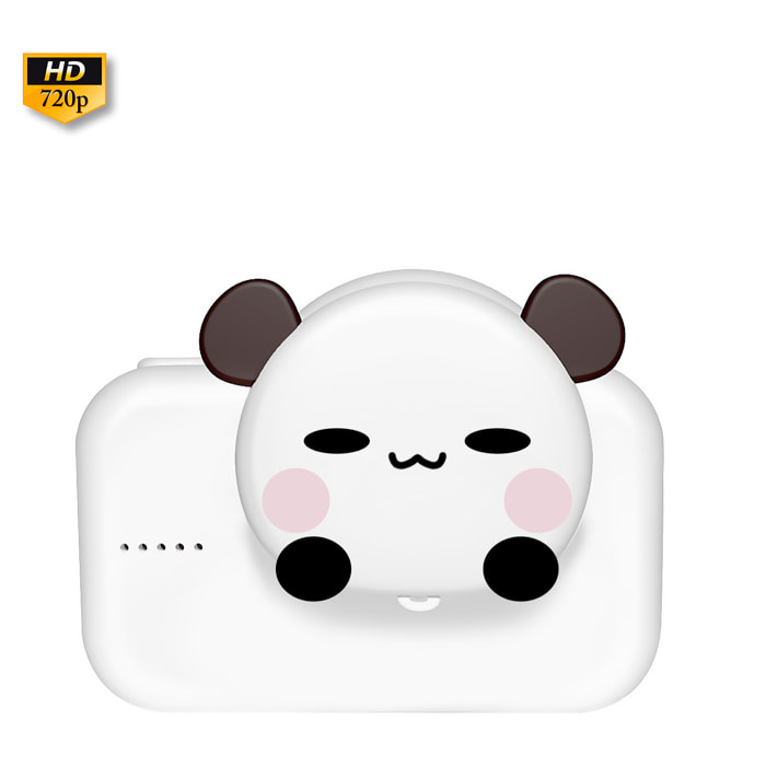 Macchina fotografica per bambini A1 per foto e video. Design a forma di orso panda. 20 Mpx e video HD. Fotocamera posteriore per i selfie.