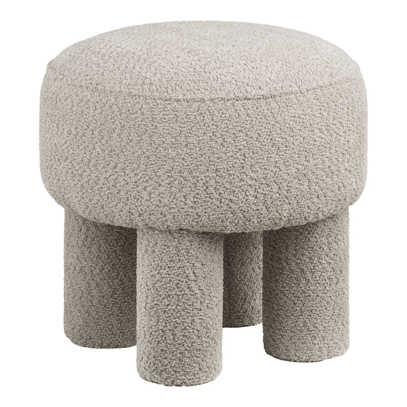 Pouf Canberra in Poliestere Sabbia Scuro — Ø43×43 cm, HN1258