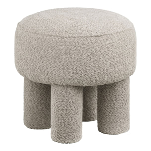 Pouf Canberra in Poliestere Sabbia Scuro — Ø43×43 cm, HN1258