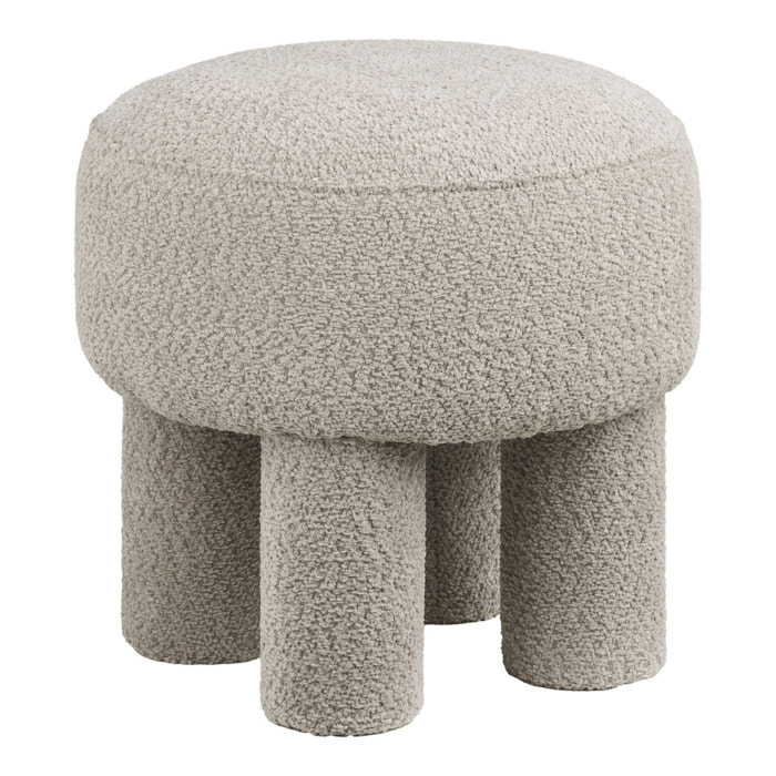 Pouf Canberra in Poliestere Sabbia Scuro — Ø43×43 cm, HN1258