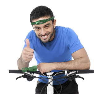 Torcia Moltar per manubrio di bicicletta, con 3 led e 2 posizioni di illuminazione. Modalità d'uso come luce anteriore con gomma regolabile.