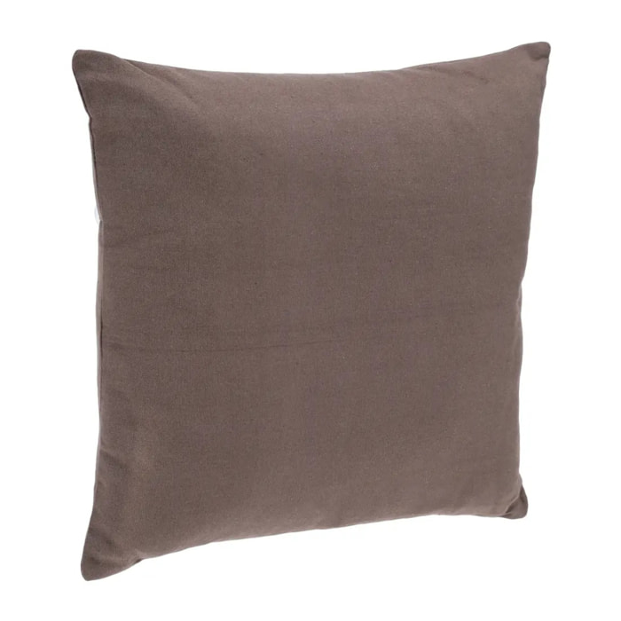 Coussin déhoussable coton - gris taupe - 38x38 cm