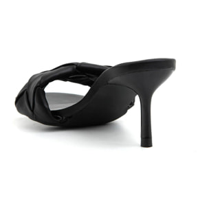 Sabot geometric con tacco a stiletto - NERO