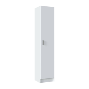 Armadio multiuso 1 anta Alexander, Mobile ausiliario, Guardaroba porta scarpe con ripiani, Scarpiera verticale, 37x37h180 cm, Bianco