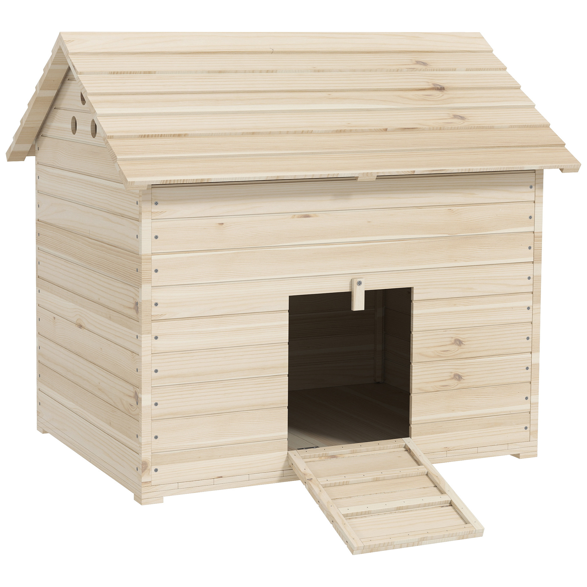 Maison pour rongeur - niche en bois - grand nichoir canard - 100 x 82 x 91 cm - naturel