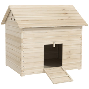 Maison pour rongeur - niche en bois - grand nichoir canard - 100 x 82 x 91 cm - naturel