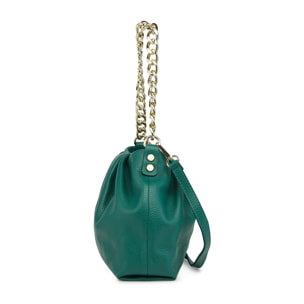 Borse Donna colore Verde-in pelle Made in Italy 24x32x11cm