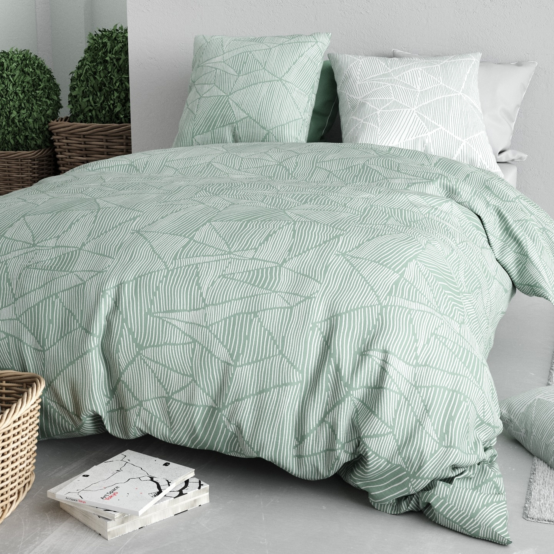 Parure De Couette 3pcs 100% Coton 57fils Adely