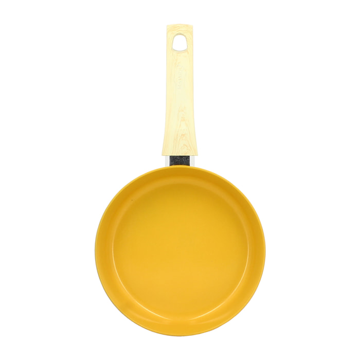 Poêle en aluminium 20cm jaune - compatible induction COLORAMA