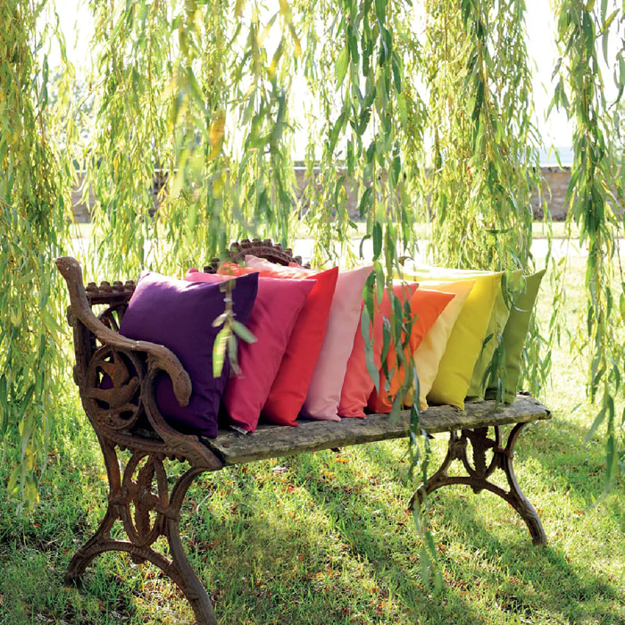 Housse de coussin pur coton 210 g/m² uni vert Confettis mousse