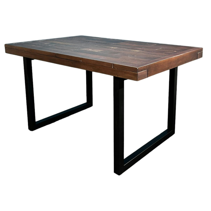 Table à manger extensible bois brun recyclé 140-180 SAMOA