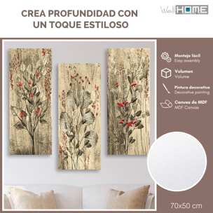 Pintura decorativa en MDF 3 piezas. WELL HOME