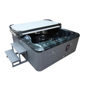 Spa "Cuba" 6 places - Cuve grise - système Balboa + Bluetooth intégré - 220x210x80cm