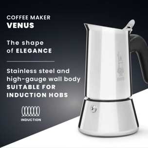 Cafetière italienne BIALETTI dont induction Venus - capacité 6 tasses + Café Perfetto moka classic 250g