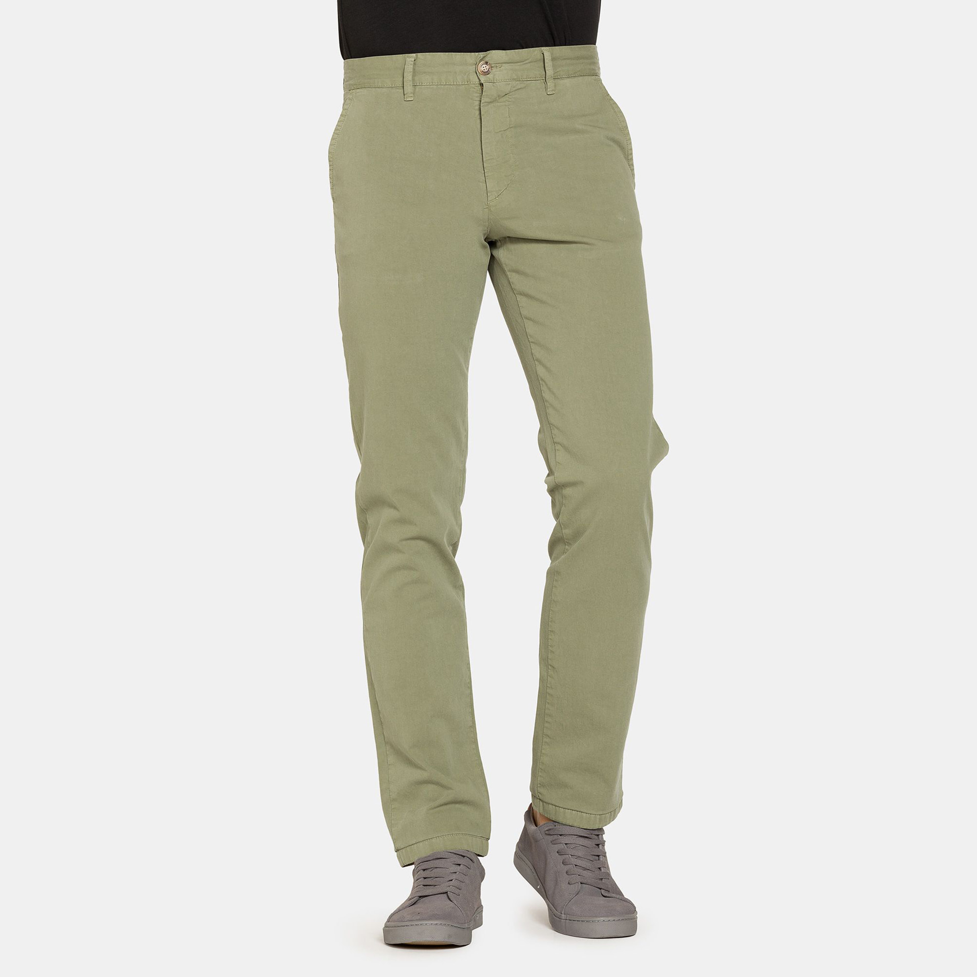 PANTALONE CHINO DA UOMO IN GABARDINA LEGGERA DI COTONE