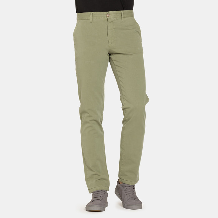 PANTALONE CHINO DA UOMO IN GABARDINA LEGGERA DI COTONE