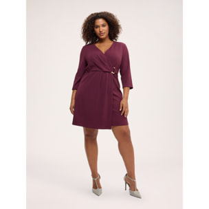 Fiorella Rubino - Vestito wrap dress con fibbia - Bordeaux