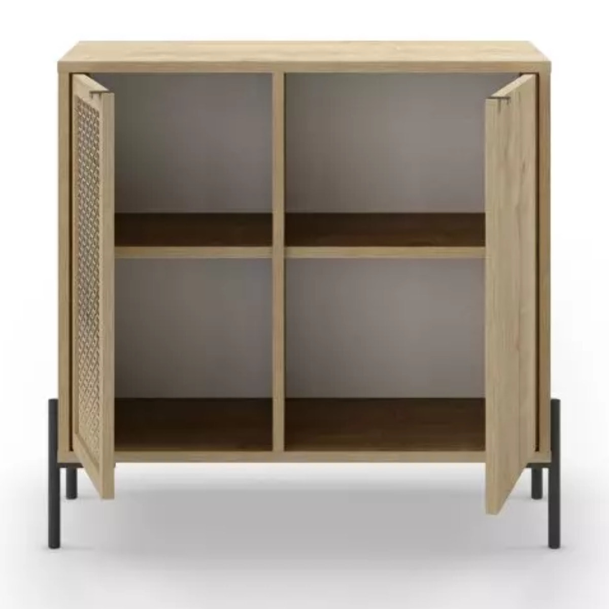 Cómoda Koivu 2 puertas Roble Negro