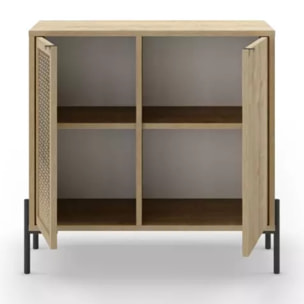 Cómoda Koivu 2 puertas Roble Negro