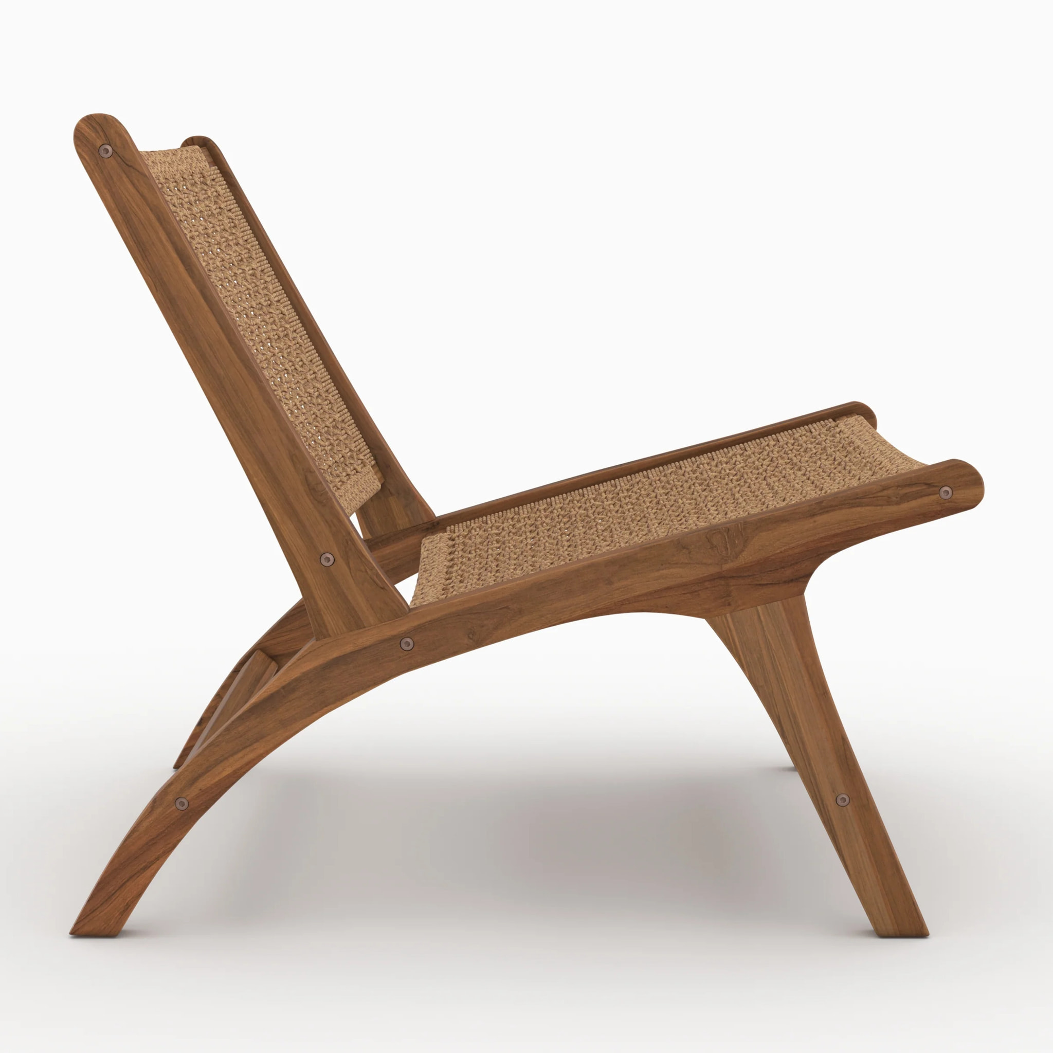 Fauteuil en bois de teck et tissage synthétique - Kilka