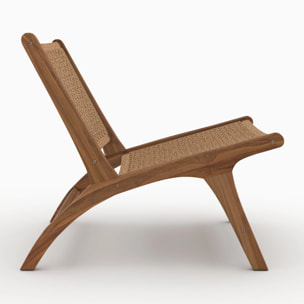 Fauteuil en bois de teck et tissage synthétique - Kilka
