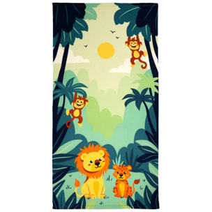 Serviette de plage microfibre enfant - Junglia - 70x140cm - 220g/m²