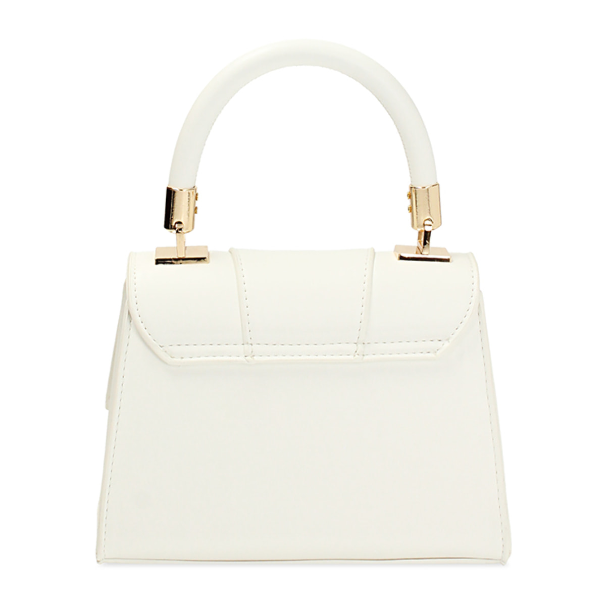 Mini bag donna bianca a trapezio