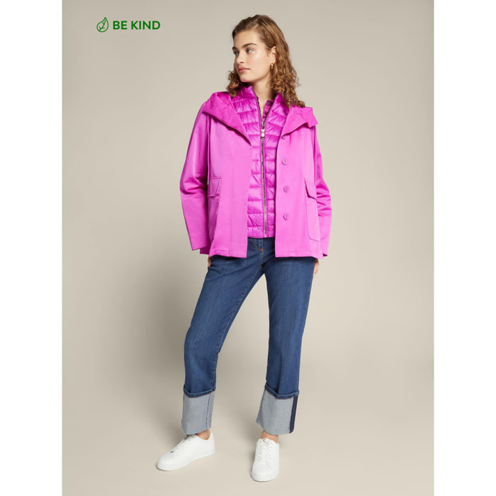 Elena Mirò - Parka de nylon reciclado con chaleco desmontable - Fuchsia