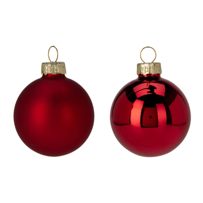 juego de 16 bolas de navidad color rojo - brillantes y mate